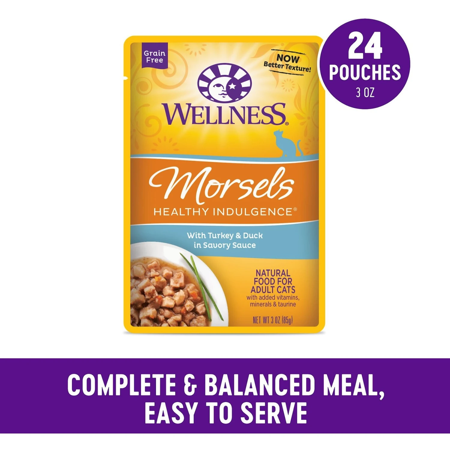 Wellness Healthy Indulgence Morsels With Turkey & Duck In Savory Sauce Grain-Free Wet Cat Food Pouches 4 Wellness Healthy Indulgence Morsels With Turkey & Duck In Savory Sauce Grain-Free Wet Cat Food Pouches - Image 2