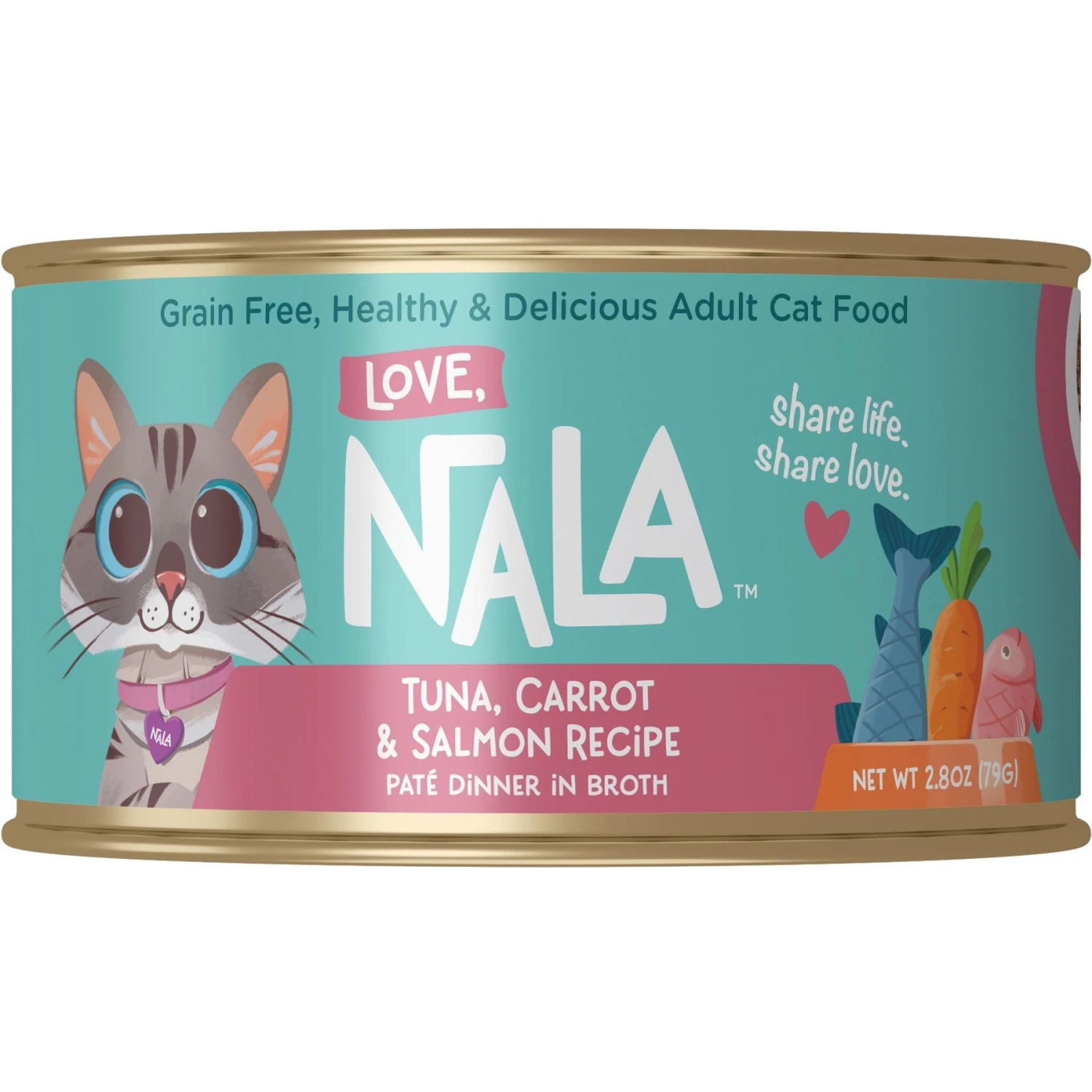 Love, Nala Tuna & Salmon Pate With Carrot Recipe Adult Grain-Free Wet Cat Food, 2.8-oz Can, Case Of 12 3 Love, Nala Tuna & Salmon Pate With Carrot Recipe Adult Grain-Free Wet Cat Food, 2.8-oz Can, Case Of 12
