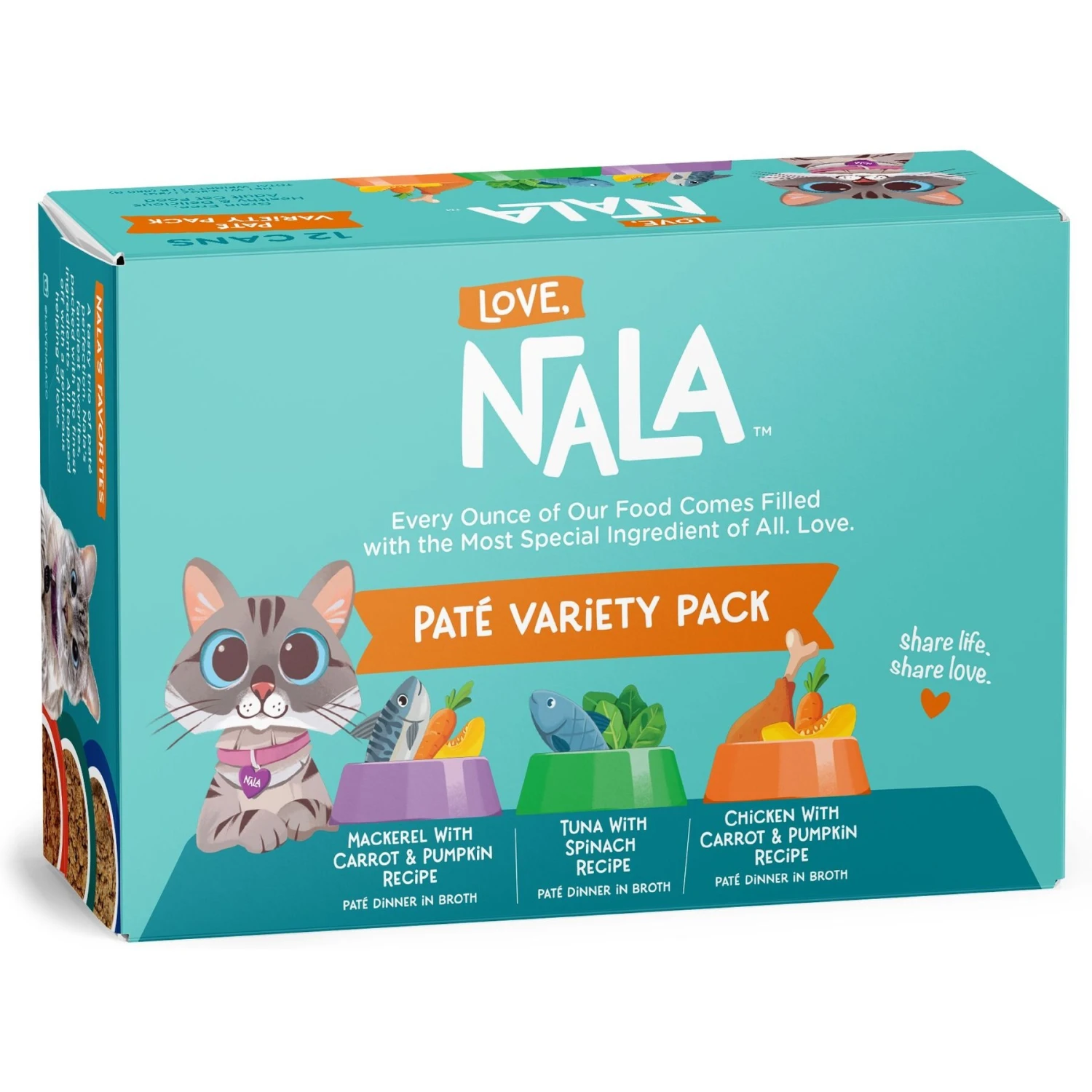Love, Nala Pate Variety Pack Adult Grain-Free Wet Cat Food, 2.8-oz Can, Case Of 12 3 Love, Nala Pate Variety Pack Adult Grain-Free Wet Cat Food, 2.8-oz Can, Case Of 12