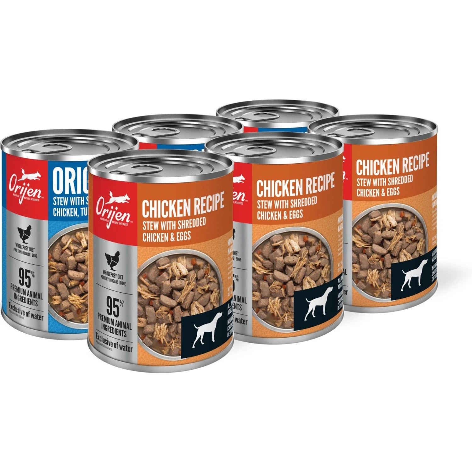 ORIJEN Original & Chicken Entree Variety Pack Grain-Free Wet Dog Food, 12-oz Can, Case Of 6 3 ORIJEN Original & Chicken Entree Variety Pack Grain-Free Wet Dog Food, 12-oz Can, Case Of 6
