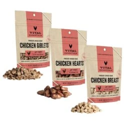 Vital Essentials Chicken Hearts Freeze-Dried Raw Cat Treats + 2 Items