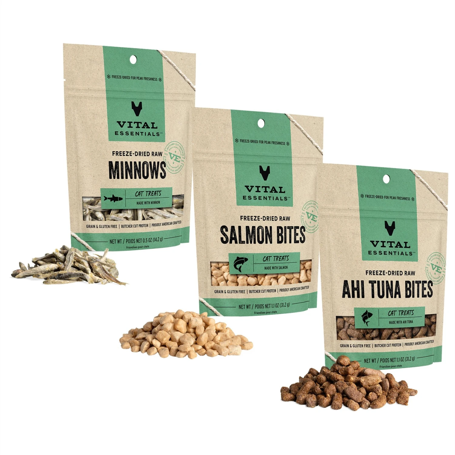 Vital Essentials Minnows Freeze-Dried Raw Cat Treats + 2 Items 3 Vital Essentials Minnows Freeze-Dried Raw Cat Treats + 2 Items