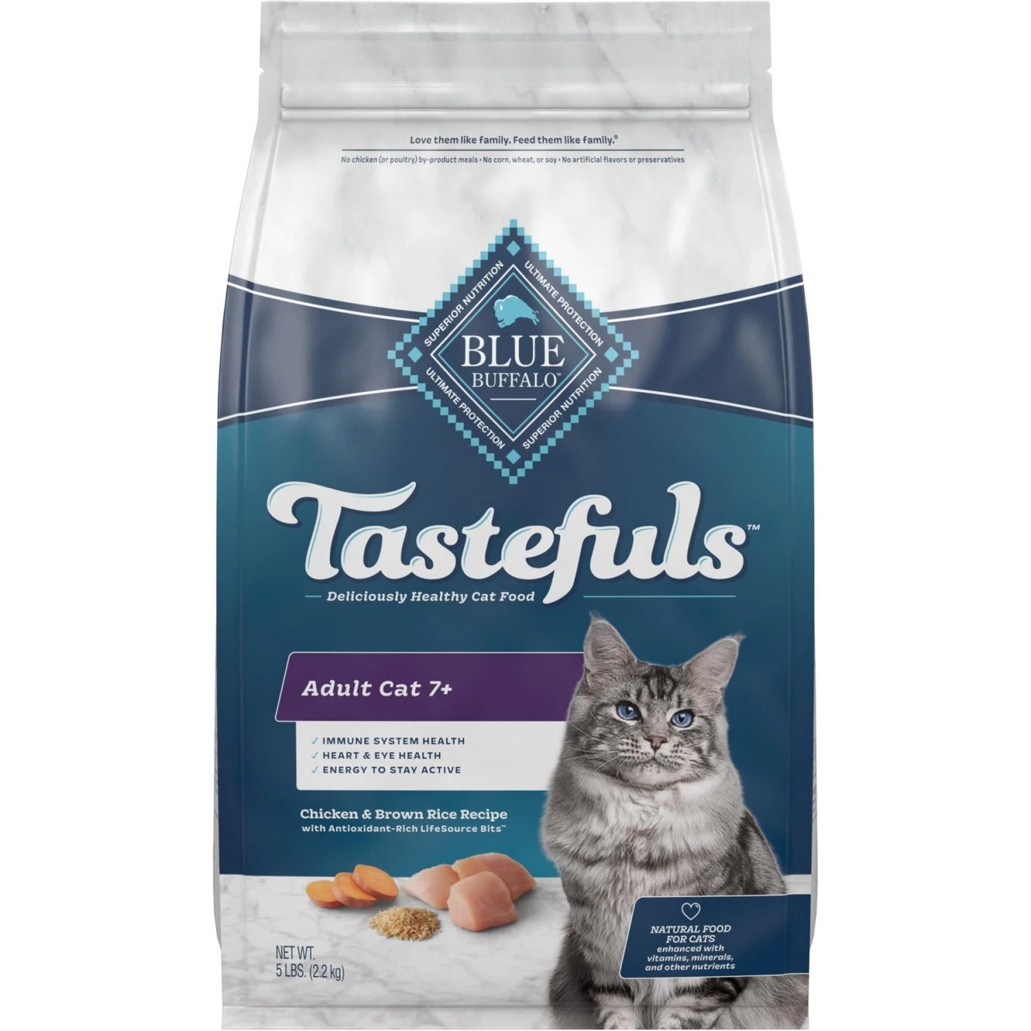 Blue Buffalo Tastefuls Natural Chicken Adult 7+ Dry Cat Food & Blue Buffalo Tastefuls Chicken Entrée Mature Cats Pate Wet Cat Food, 3-oz Can, Case Of 24 4 Blue Buffalo Tastefuls Natural Chicken Adult 7+ Dry Cat Food & Blue Buffalo Tastefuls Chicken Entrée Mature Cats Pate Wet Cat Food, 3-oz Can, Case Of 24 - Image 2