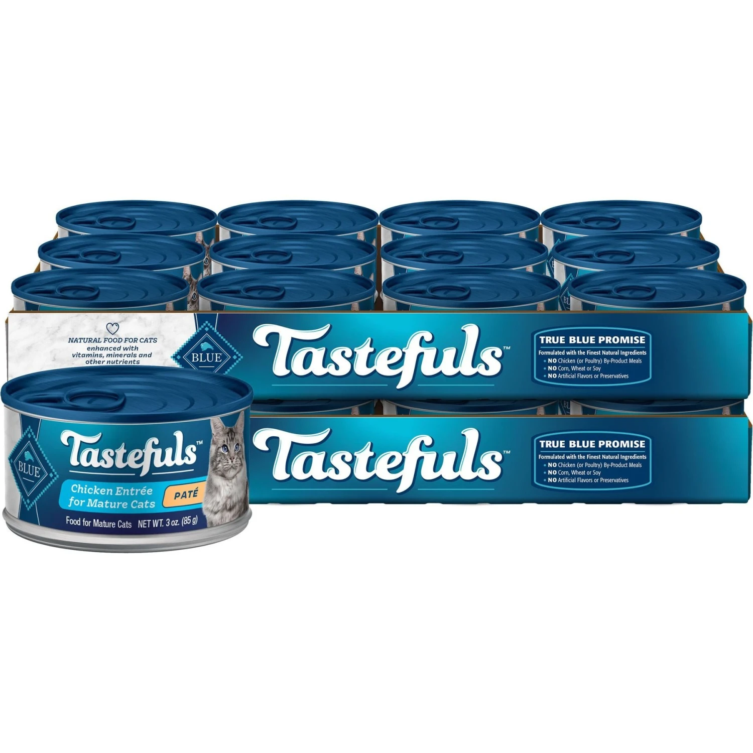 Blue Buffalo Tastefuls Natural Chicken Adult 7+ Dry Cat Food & Blue Buffalo Tastefuls Chicken Entrée Mature Cats Pate Wet Cat Food, 3-oz Can, Case Of 24 8 Blue Buffalo Tastefuls Natural Chicken Adult 7+ Dry Cat Food & Blue Buffalo Tastefuls Chicken Entrée Mature Cats Pate Wet Cat Food, 3-oz Can, Case Of 24 - Image 6