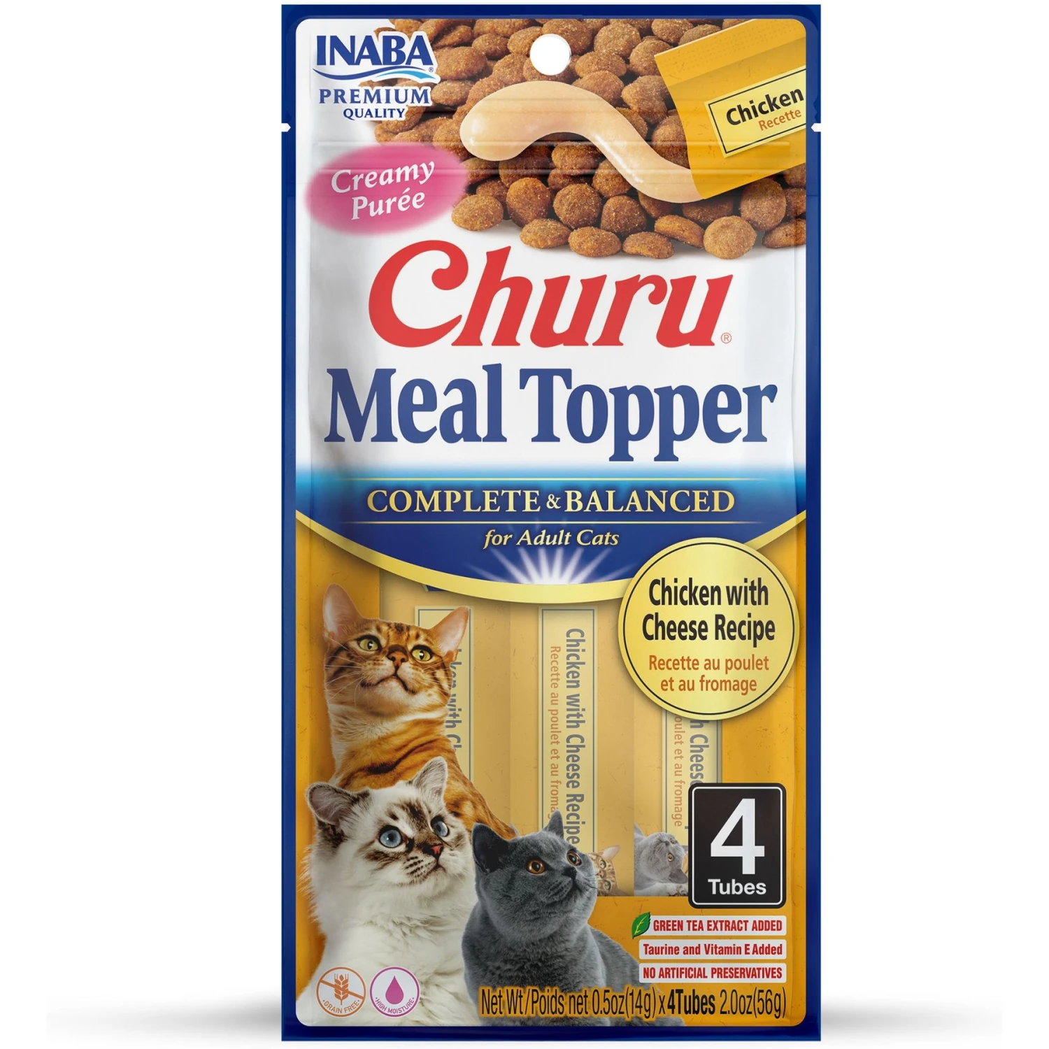 Inaba Churu Chicken With Cheese Recipe Grain-Free Cat Food Topper, 0.5-oz Tube, 4 Count 3 Inaba Churu Chicken With Cheese Recipe Grain-Free Cat Food Topper, 0.5-oz Tube, 4 Count