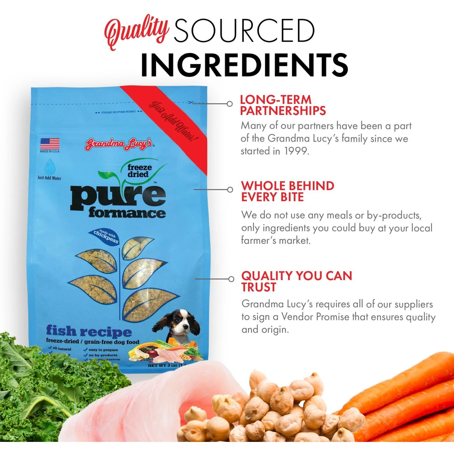 Grandma Lucy's Pureformance Fish Recipe Grain-Free Freeze-Dried Dog Food 6 Grandma Lucy's Pureformance Fish Recipe Grain-Free Freeze-Dried Dog Food - Image 4