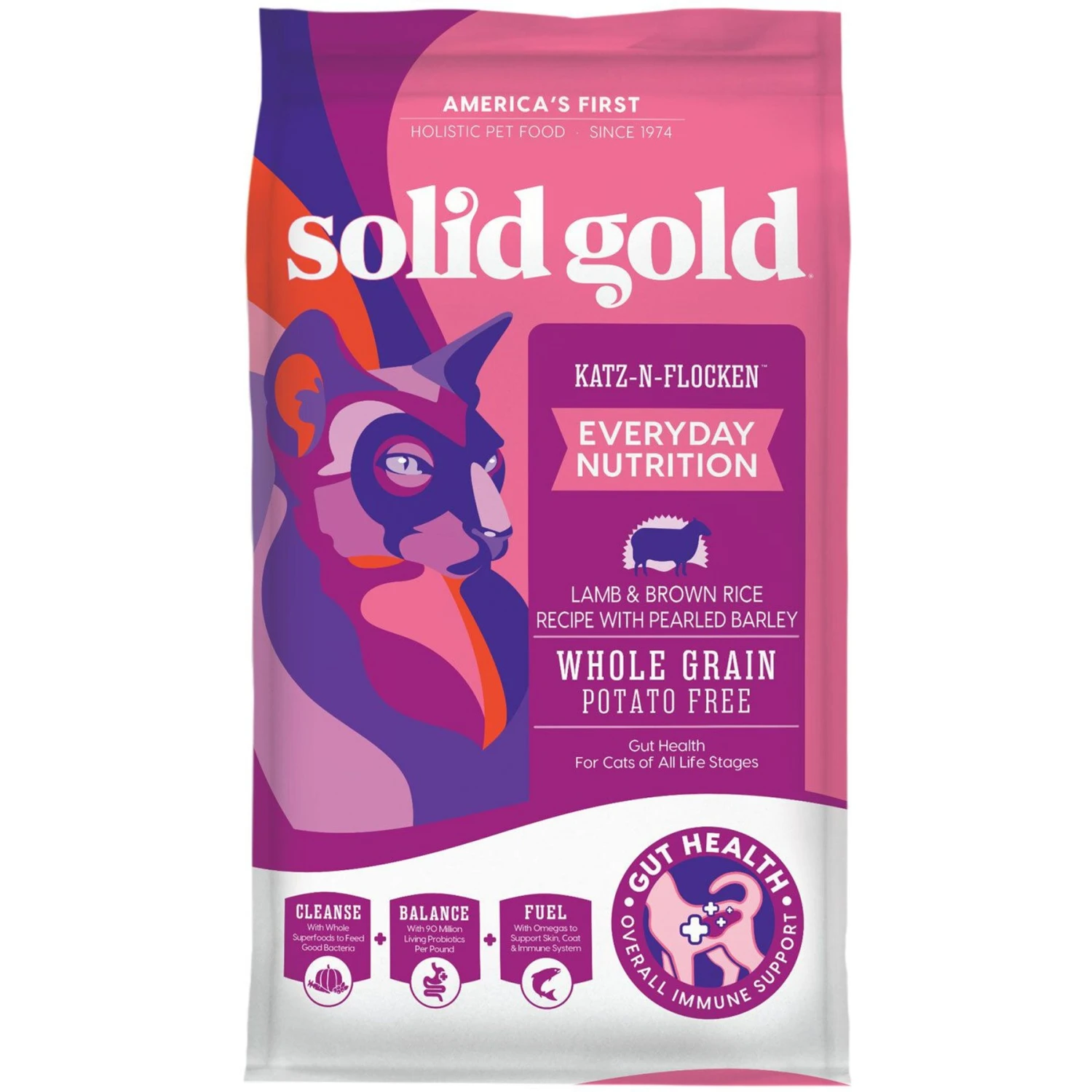 Solid Gold Katz-n-Flocken Lamb & Brown Rice Recipe With Pearled Barley Whole Grain Dry Cat Food 3 Solid Gold Katz-n-Flocken Lamb & Brown Rice Recipe With Pearled Barley Whole Grain Dry Cat Food