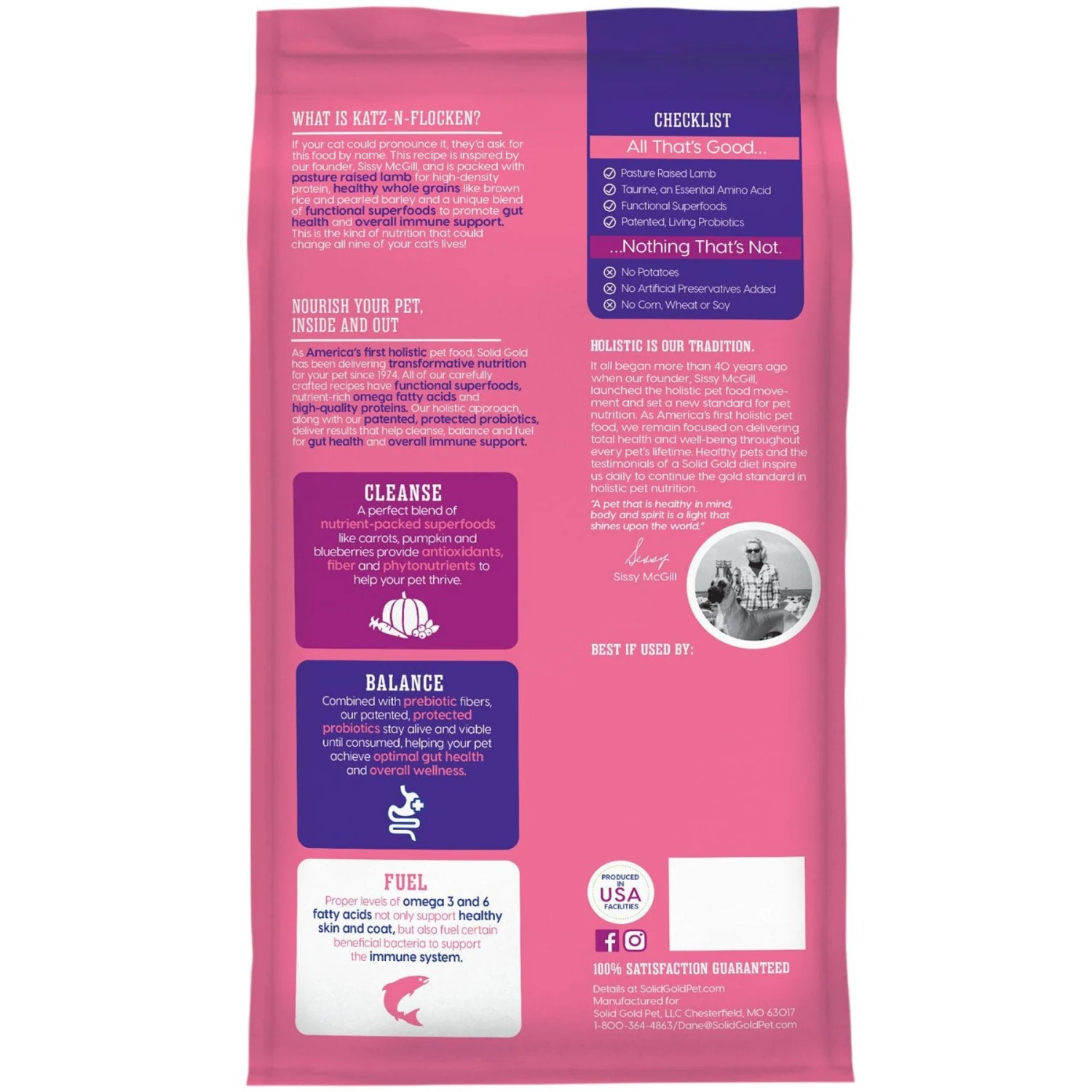 Solid Gold Katz-n-Flocken Lamb & Brown Rice Recipe With Pearled Barley Whole Grain Dry Cat Food 9 Solid Gold Katz-n-Flocken Lamb & Brown Rice Recipe With Pearled Barley Whole Grain Dry Cat Food - Image 7