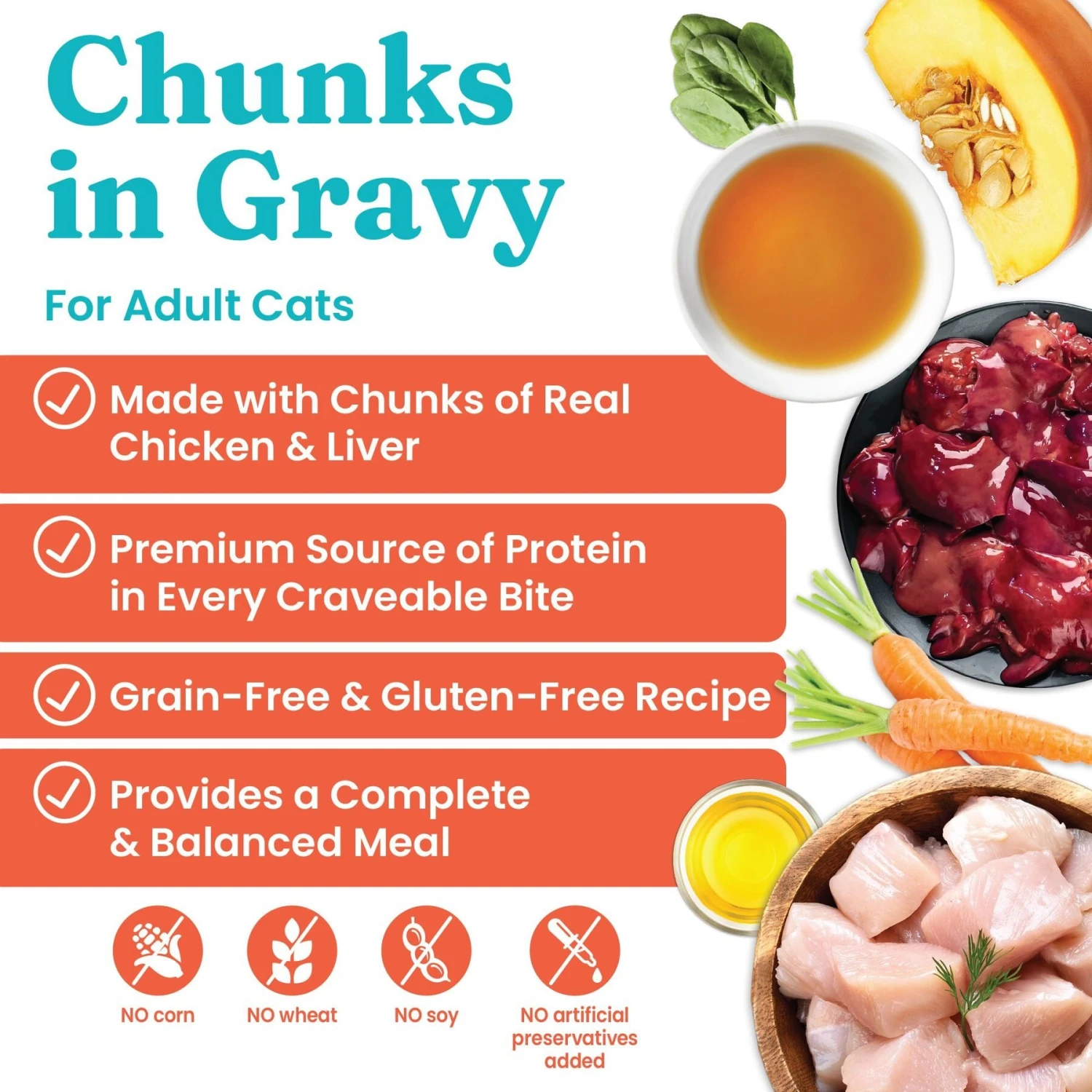 Solid Gold Wholesome Selects With Real Chicken & Liver Recipe In Gravy Grain-Free Canned Cat Food 4 Solid Gold Wholesome Selects With Real Chicken & Liver Recipe In Gravy Grain-Free Canned Cat Food - Image 2