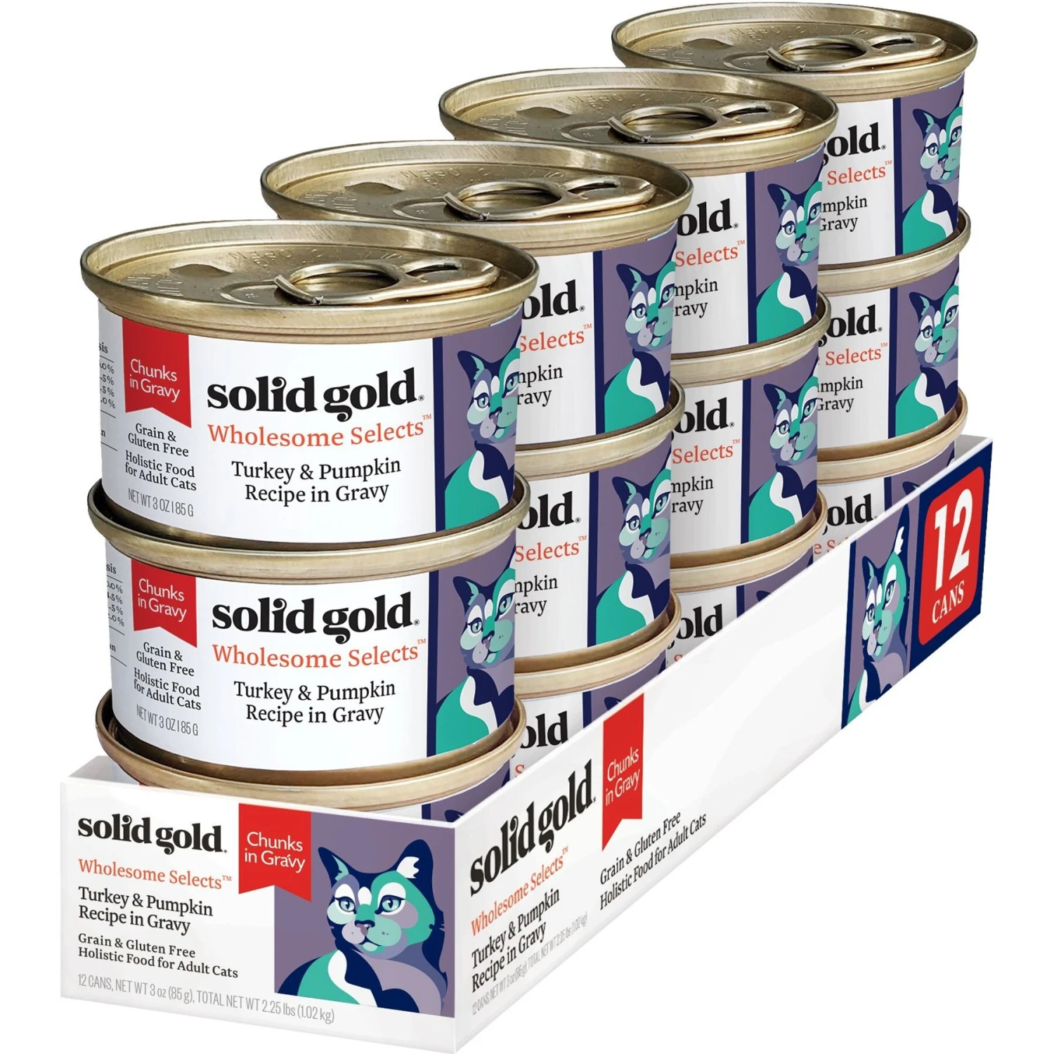 Solid Gold Wholesome Selects With Real Turkey & Pumpkin Recipe In Gravy Grain-Free Canned Cat Food 3 Solid Gold Wholesome Selects With Real Turkey & Pumpkin Recipe In Gravy Grain-Free Canned Cat Food