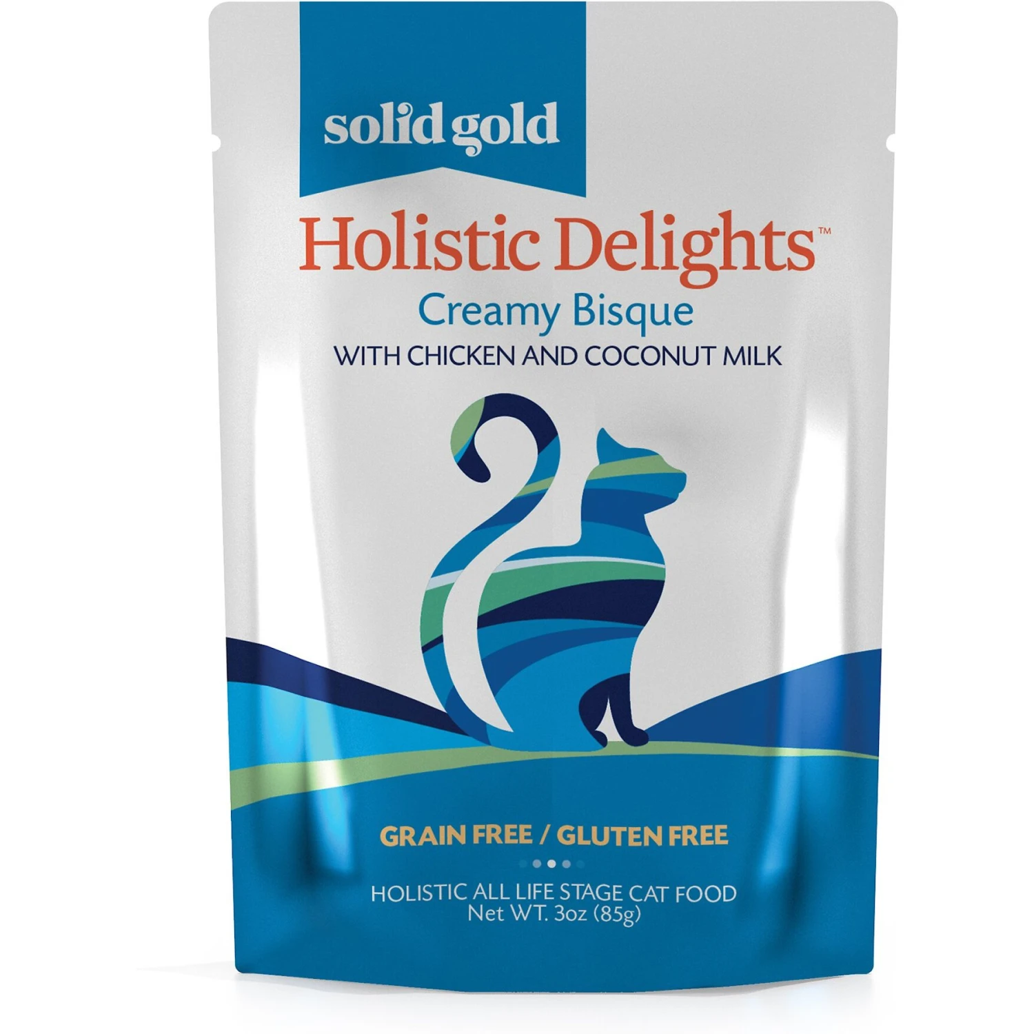 Solid Gold Holistic Delights Creamy Bisque With Chicken & Coconut Milk Grain-Free Cat Food Pouches 3 Solid Gold Holistic Delights Creamy Bisque With Chicken & Coconut Milk Grain-Free Cat Food Pouches