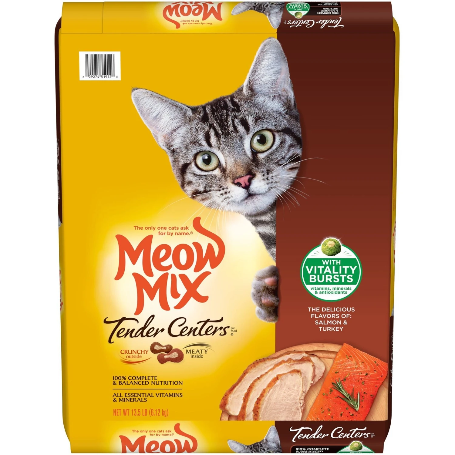 Meow Mix Tender Centers Salmon & Turkey Dry Cat Food 3 Meow Mix Tender Centers Salmon & Turkey Dry Cat Food